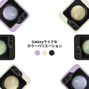 araree Galaxy Z Flip5用ケース ショルダーストラップ付き CANVAS DIARY ブラック AR25283GZFP5-イメージ8