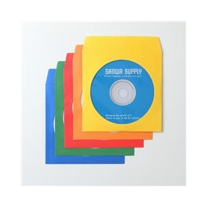 サンワサプライ DVD・CDペーパースリーブケース（100枚入り） ミックスカラー FCD-PS100MXN-イメージ1
