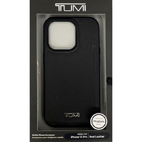TUMI iPhone 14 Pro用Magsafe対応 本革 背面ケース ブラック TUHMP14LRBAK