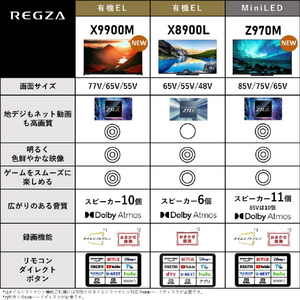 TOSHIBA/REGZA 55V型4Kチューナー内蔵4K対応有機ELテレビ X9900Mシリーズ 55X9900M-イメージ3