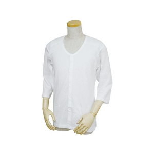 ウエル キルト八分袖前開きシャツ プラスチックホック式 紳士用 白 S FC857NF-377038-イメージ1