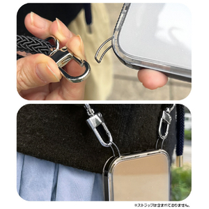 motomo iPhone 14 Pro用ケース INO Achrome Shield Strap Case クロームブラック MT24292I14PBK-イメージ13