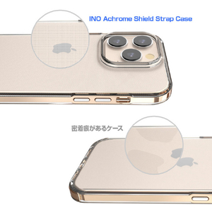 motomo iPhone 14 Pro用ケース INO Achrome Shield Strap Case クロームブラック MT24292I14PBK-イメージ8