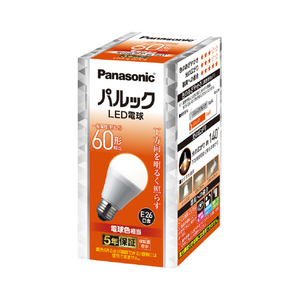 パナソニック LED電球 E26口金 全光束810lm(7．0W一般電球タイプ) 電球色相当 パルック LDA7LHS6-イメージ1