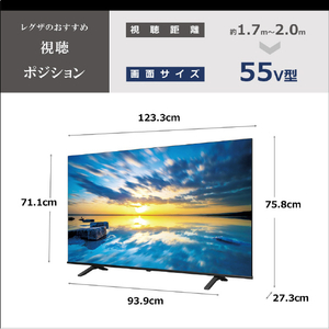 TOSHIBA/REGZA 55V型4Kチューナー内蔵4K対応液晶テレビ ECモデル E350Mシリーズ 55E350M-イメージ2