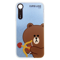 LINE FRIENDS iPhone XR用ケース LIGHT UP CASE CUPID LOVE ブラウンキューピッド KCL-LCL005