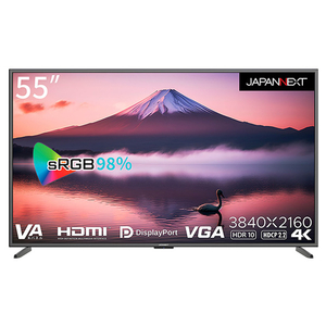 JAPANNEXT 55型4K対応液晶ディスプレイ ブラック JN-V5500UHDR-N-イメージ1