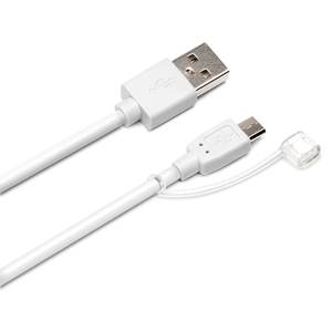 PGA 2．4A出力対応 micro USB充電ケーブル(0．5m) ホワイト PG-MC05M05WH-イメージ1