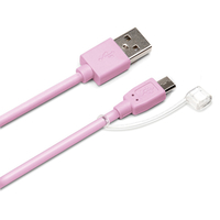 PGA 2．4A出力対応 micro USB充電ケーブル(0．5m) ピンク PG-MC05M06PK