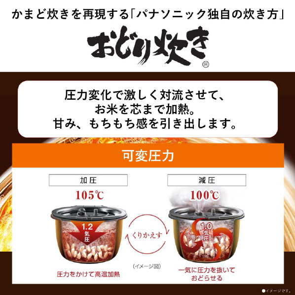 【します】 パナソニック 炊飯器 可変圧力IH炊飯ジャー SR-MPW10E9 5.5合 ブラック Panasonic 取説付き 2021年製  [M8471] になさる