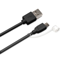 PGA 2．4A出力対応 micro USB充電ケーブル(1．5m) ブラック PGMC15M04BK