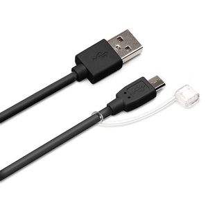 PGA 2．4A出力対応 micro USB充電ケーブル(1．5m) ブラック PG-MC15M04BK-イメージ1