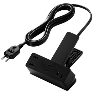 エレコム USB-Aポート付きクリップタップ ブラック T-U05-3225BK-イメージ1