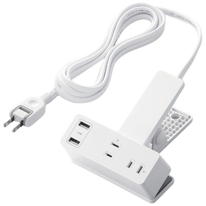 エレコム USB-Aポート付きクリップタップ ホワイト T-U05-3225WH-イメージ1