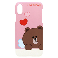 LINE FRIENDS iPhone XR用ケース SLIM FIT CUPID LOVE ブラウン KCL-SCL005