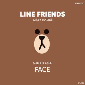 LINE FRIENDS iPhone XR用ケース SLIM FIT フェイス ブラウン KCL-SFA005-イメージ3
