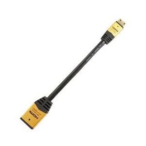 ホーリック HDMIミニ変換アダプタ タイプC(オス)→タイプA(メス) ecoパッケージ(7cm) ゴールド HCFM07-331GD-イメージ1
