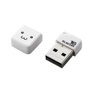 エレコム 小型USB2．0メモリ(16GB) ホワイト MF-SU2B16GWHF-イメージ1