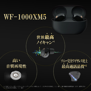 SONY ワイヤレスノイズキャンセリングステレオヘッドセット ブラック WF-1000XM5 B-イメージ10