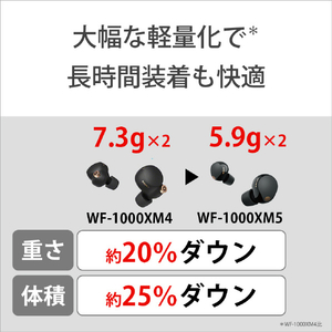 SONY ワイヤレスノイズキャンセリングステレオヘッドセット ブラック WF-1000XM5 B-イメージ12