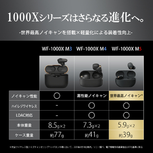 SONY ワイヤレスノイズキャンセリングステレオヘッドセット ブラック WF-1000XM5 B-イメージ4