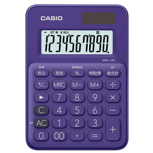 カシオ カラフル電卓 パープル MW-C8C-PL-N-イメージ1