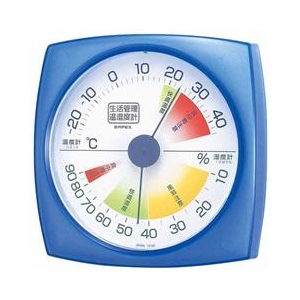エンペックス 生活管理温湿度計 ブルー TM-2436-イメージ1