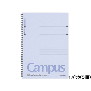 コクヨ キャンパスツインリングノート 1号(A4) 青 5冊 F866886-ｽ-T220AN-B-イメージ1