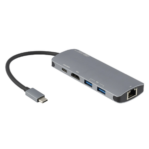 グリーンハウス USB Type-Cドッキングステーション 有線LANポート GREENHOUSE シルバー GH-MHC5A-SV-イメージ1