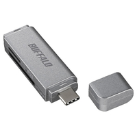 BUFFALO USB3．0 Type-C接続カードリーダーSD用直挿し シルバー BSCR120U3CSV