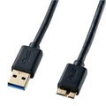サンワサプライ USB3．0対応マイクロケーブル（USBIF認証タイプ・1m） ブラック KU30-AMC10BK