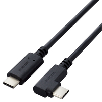 エレコム USB Type-Cケーブル やわらかL字タイプ(1m) ブラック U2CCCLY10NBK
