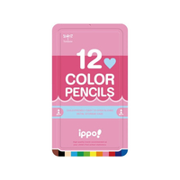 トンボ鉛筆 ippo!スライド缶入色鉛筆12色 プレーン ピンク F907517-CL-RPW0412C