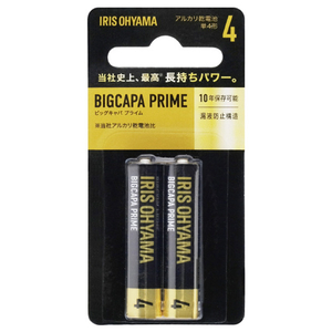 アイリスオーヤマ アルカリ乾電池 単4形2本パック(ブリスターパック) BIGCAPA PRIME LR03BP/2B-イメージ1