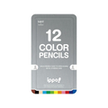 トンボ鉛筆 ippo!スライド缶入色鉛筆12色 ナチュラル F907533-CL-RNAN0412C