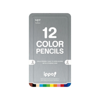 トンボ鉛筆 ippo!スライド缶入色鉛筆12色 ナチュラル F907533CL-RNAN0412C
