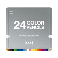 トンボ鉛筆 ippo!スライド缶入色鉛筆24色 ナチュラル F907534-CL-RNAN0424C