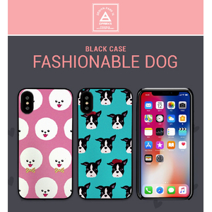 Dparks iPhone XS/X用ブラックケース Fashionable Dog Bichon Frise DS10393I8-イメージ5