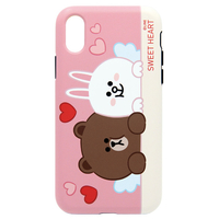 LINE FRIENDS iPhone XR用ケース DUAL GUARD CUPID LOVE スウィートハート2 KCL-DCL011