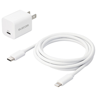 エレコム USB Power Delivery 20W AC充電器(C-Lightningケーブル付属) ホワイト MPAACLP04WH