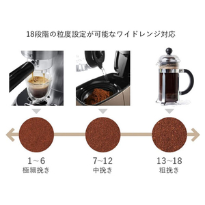 デロンギ コーン式コーヒーグラインダー デディカ メタルシルバー KG521J-M-イメージ4