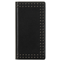 Eblouir iPhone XR用Dot Studs Diary 手帳型 本革 ブラック EB14397I61