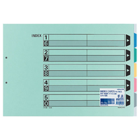 コクヨ カラー仕切カード(ファイル用) A3ヨコ 5山 2穴 10組 F805514-ｼｷ-95