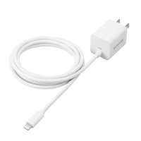 エレコム USB Power Delivery 20W AC充電器(Lightningケーブル一体型) ホワイト MPAACLP05WH