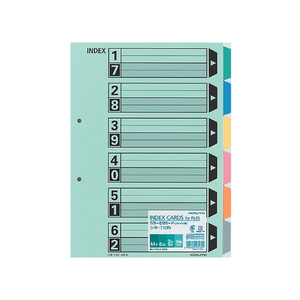 コクヨ カラー仕切カード(ファイル用) A4タテ 6山 2穴 10組 F805515-ｼｷ-110N-イメージ1