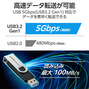 エレコム Type-C/USB-Aコネクター対応USBメモリ(32GB) ブラック MF-TPC3032GBK-イメージ5