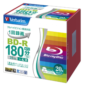 Verbatim 録画用BD-R [20枚 /25GB /インクジェットプリンター対応] VBR130YP20V1-イメージ1