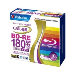 Verbatim 録画用25GB 1-2倍速対応 BD-RE書換え型 ブルーレイディスク 10枚入り 10枚入り VBE130NP10V1-イメージ1