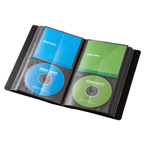 サンワサプライ CDジャケット収納対応ディスクファイルケース(32枚+32冊収納) ブラック FCD-FLBD32BBK-イメージ2