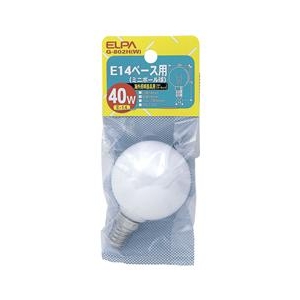 エルパ 40W ミニボール電球(海外照明用) ホワイト G-802H(W)-イメージ1